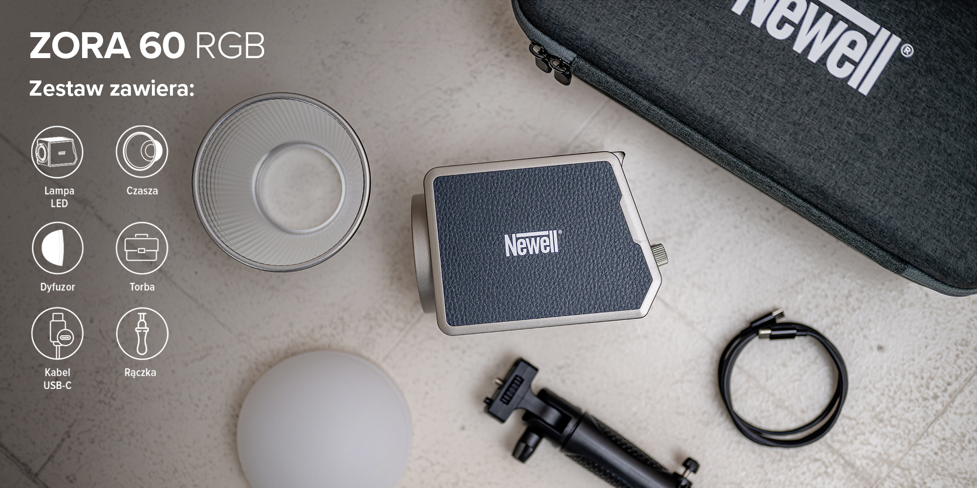 Lampa LED Newell Zora 60 RGB